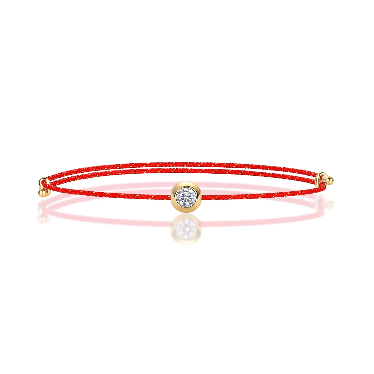 JIUZUAN D Color VVS1 Moissanite Bracelet, GRA Certified, 0.3Ct Lab Diamond, Adjustable Cord in 6 Colors, Elegant Jewelry for Wom