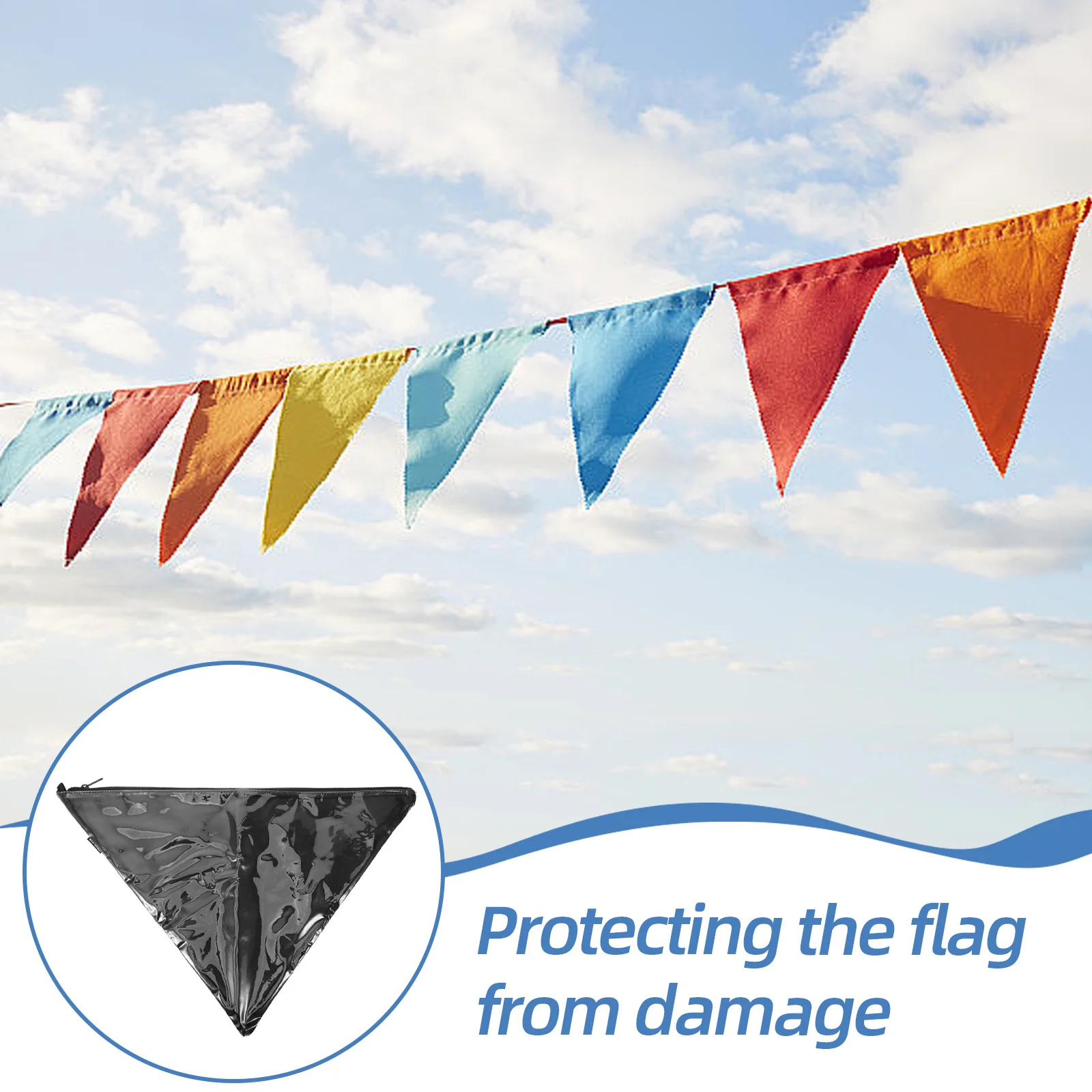 

PVC Triangle Flag Holder Foldable Durable Flag Storage Bag for Burial Display Plastic Flags Pouch Display Bag for Flags