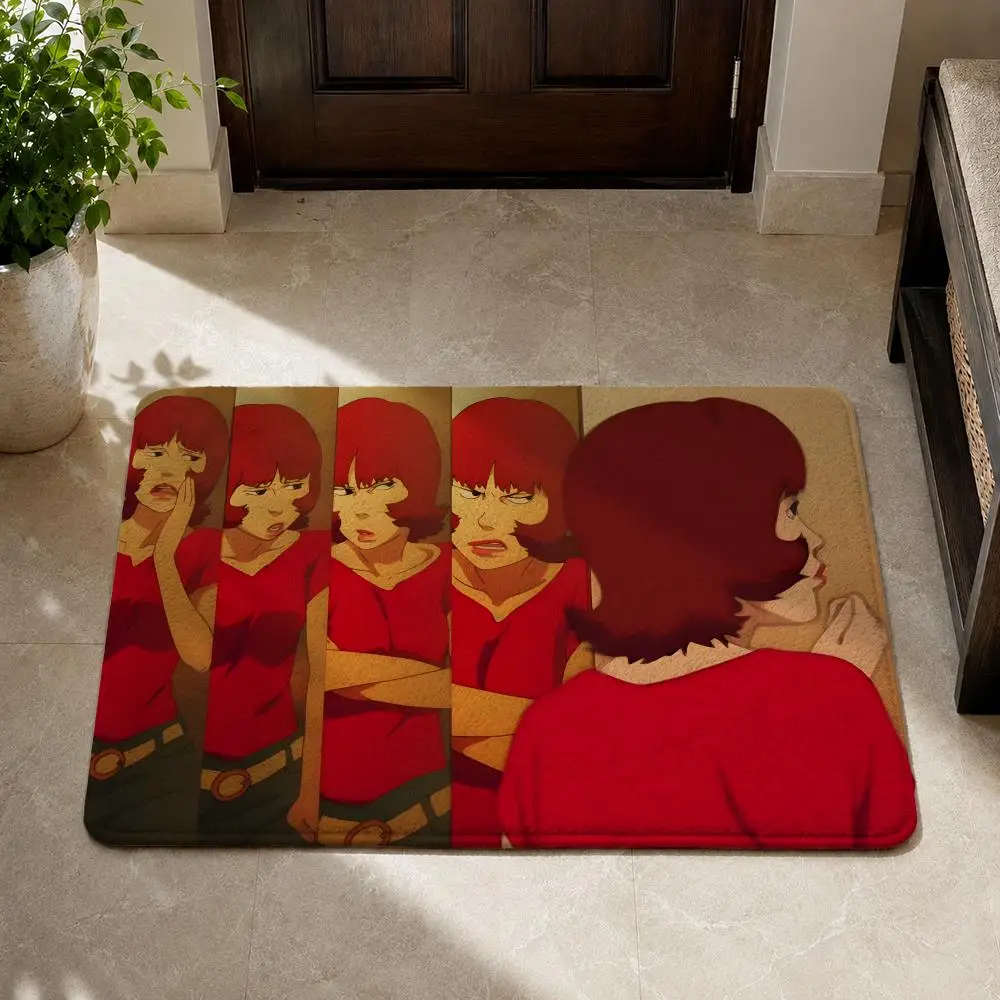 P-Paprika Floor Mat Flannel Rug Non Slip Absorbent Soft Washable for Entryway Hallway Bathroom Kitchen Decor