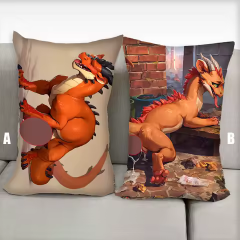 Dakimakura Anime Pillow Dragon Furry Nsfw Half Body Cartoon Pillow Core Double Side Print Bedding Gifts