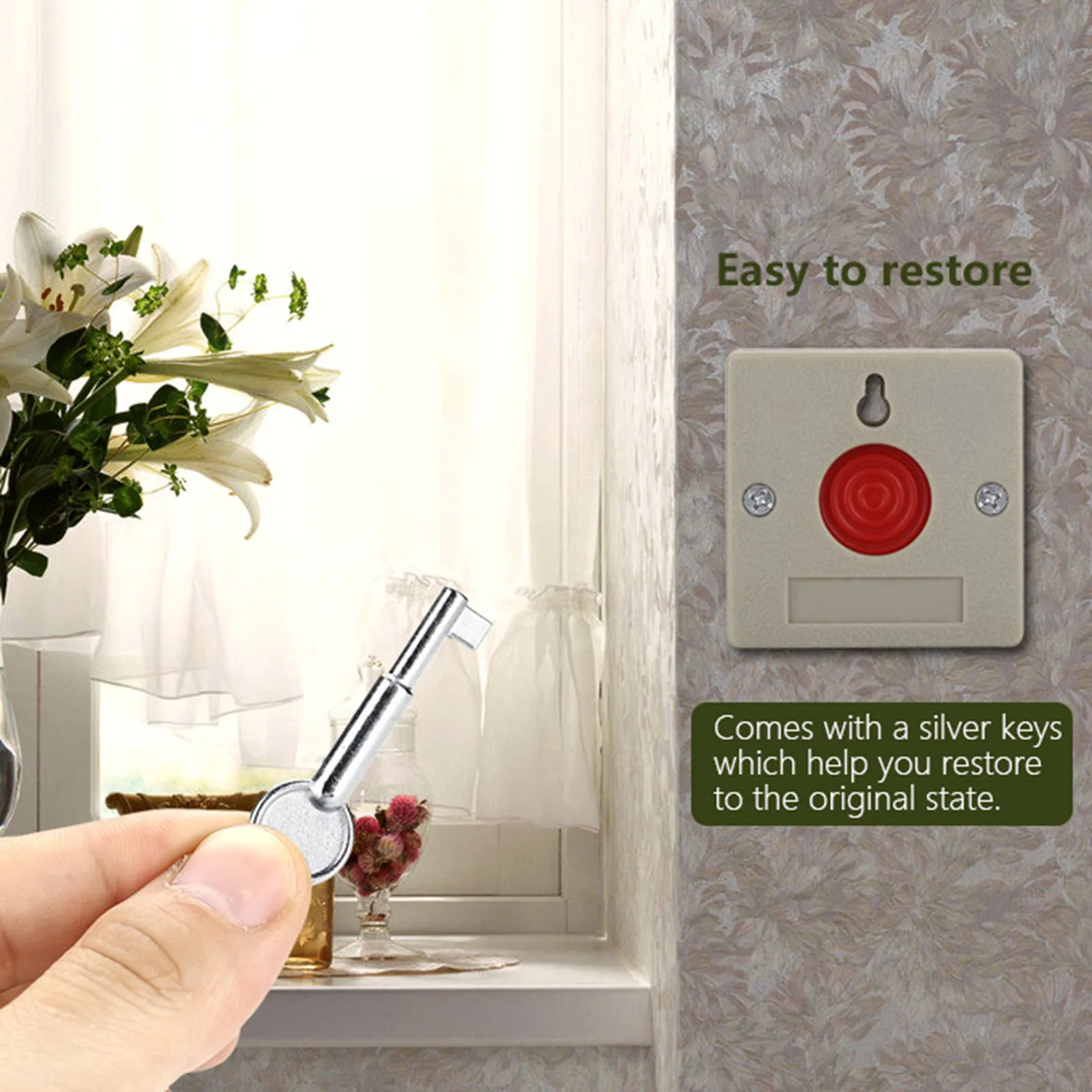24V Wired Safe Security Plastic Family  Mini Emergency Alarm Panic Push Button Emergency Panic Button Panic Push Button