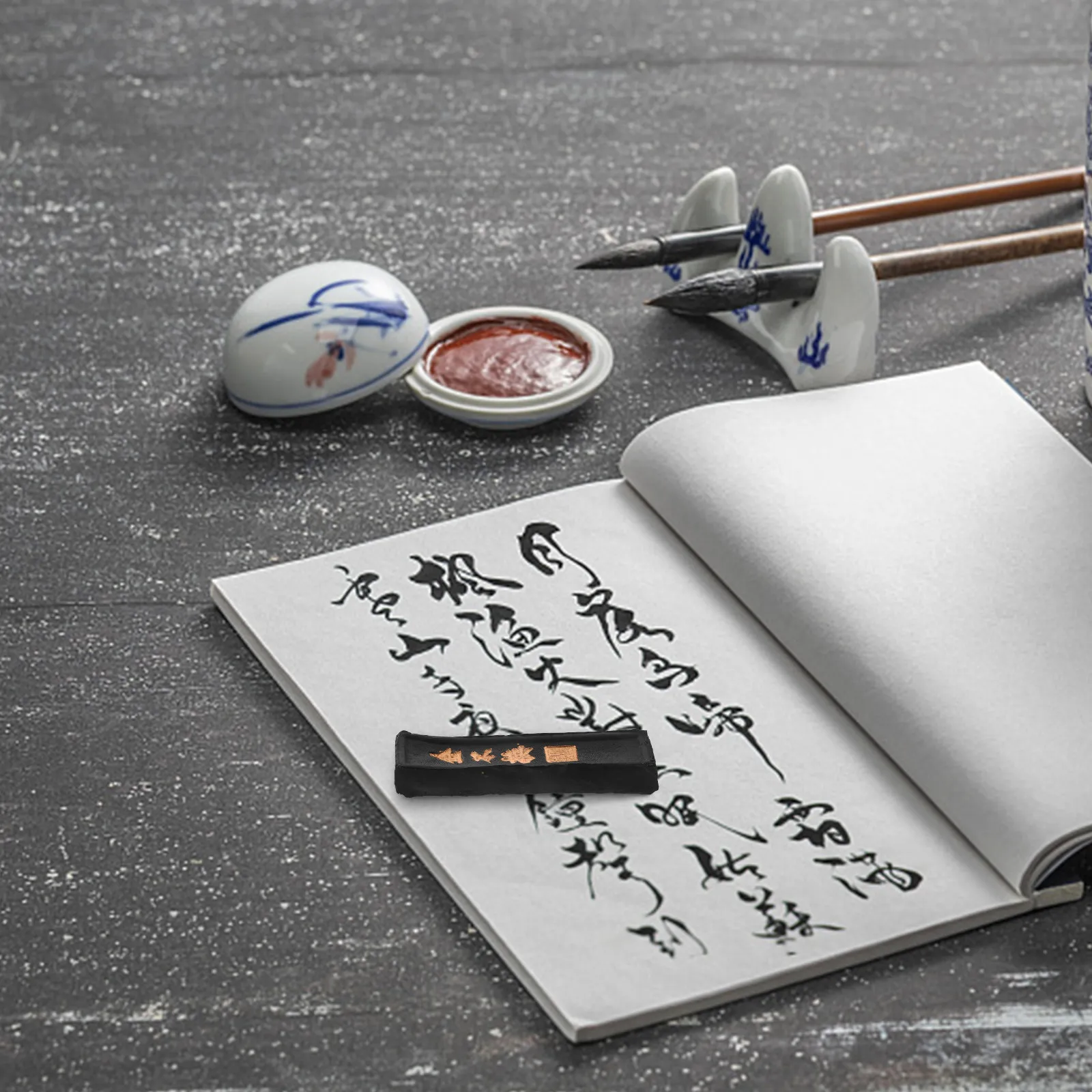 Gold Not Exchanged Ink Stick Handmade Traditional Chinese Ink Block Creative Calligraphy Supplies for Beginners Students Artists