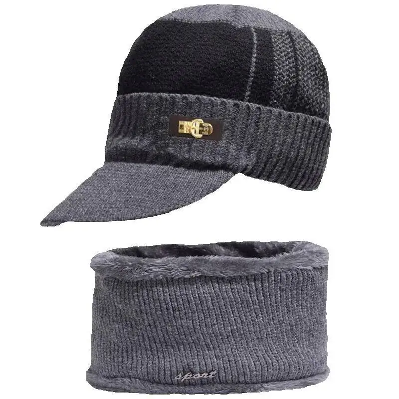 

Мужская осенне-зимняя новая защита ушей на флисовой подкладке, уличная теплая ветрозащитная бейсболка, дорожная морозостойкая вязаная шапка