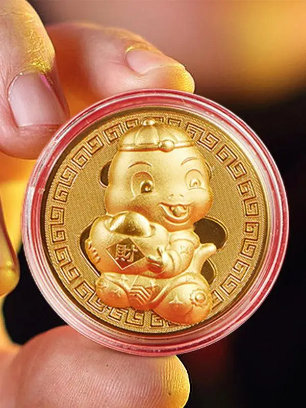 2025 Year Of The Snake Lucky Gold Coin New Year Souvenir Coin Year Of The Snake Coin Badge Collectibles Commemorative Coin