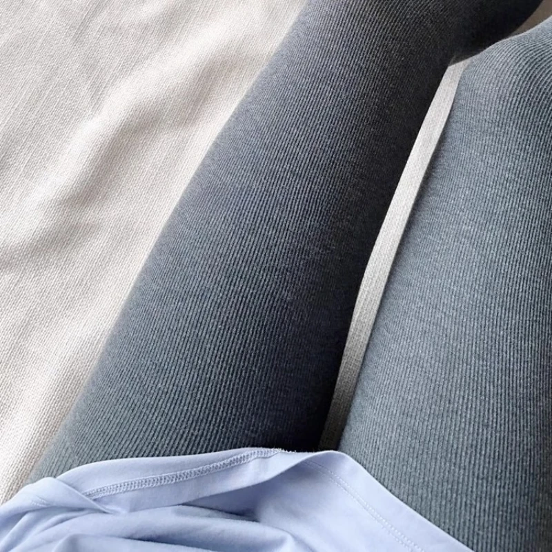 Women Tights Vertical Striped Pantyhose 2025 Autumn Winter Thickened Matte Pressure Black Gray Leggings Warm