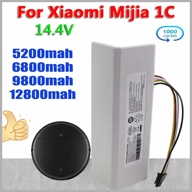 

for Xiaomi Robot Battery 1C P1904-4S1P-MM Mijia Mi Vacuum Cleaner Sweeping Mopping Robot Replacement Battery 12800mAh 9800mAh