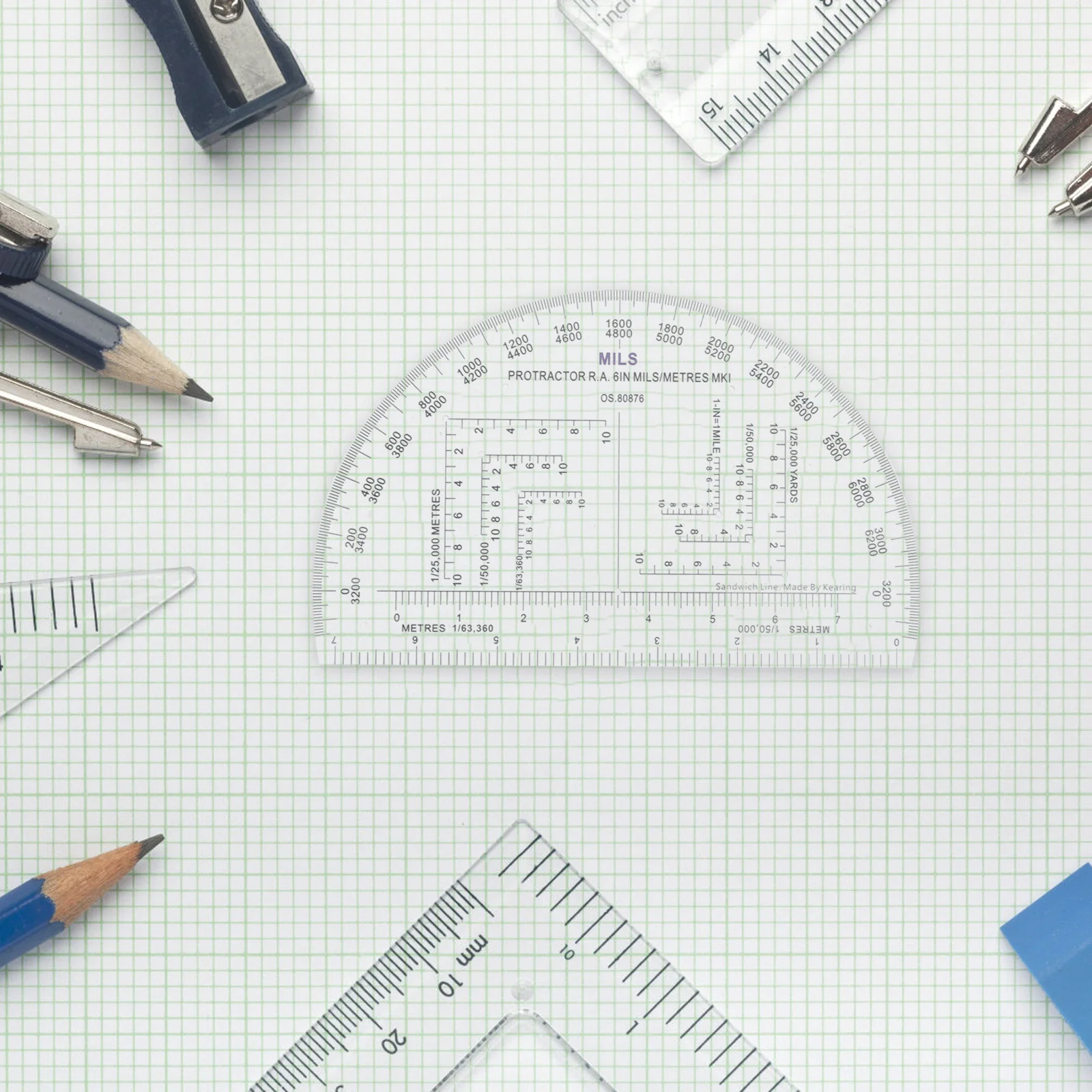منقلة عسكرية قياس زاوية دقيق مقاوم للاهتراء لأداة مسطرة احترافية #2