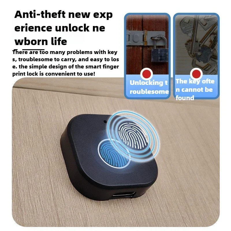 

F040S Smart Biometric Cabinet Lock Black Keyless Fingerprint Locks Anti-theft Door Lock Hidden File Drawer Wardrobe Hardware