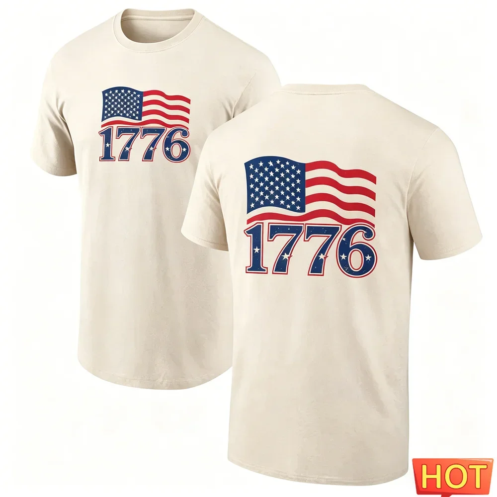 2026 USA Flaggen-Sommer-T-Shirt für Herren mit Fußballteam-Print, Neues Harajuku Regular Kurzarm-T-Shirt, Lässige Atmungsaktive Oberteile