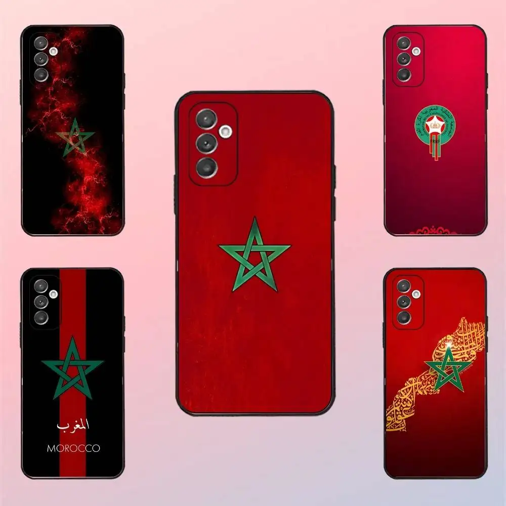 

M-Morocco Flag Phone For Samsung S25,S10,S20,S10,S21,S9,S24,S23,Ultra,FE,Plus,Lite,Soft Silicone Black Cover