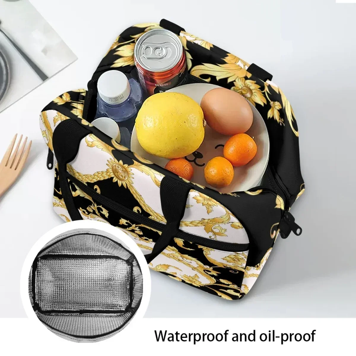 

Pattern Double Layer Boys Lunch Cooler Bag Dirt Resistant Material Dirt-resistant Sufficient Capacity Handbags