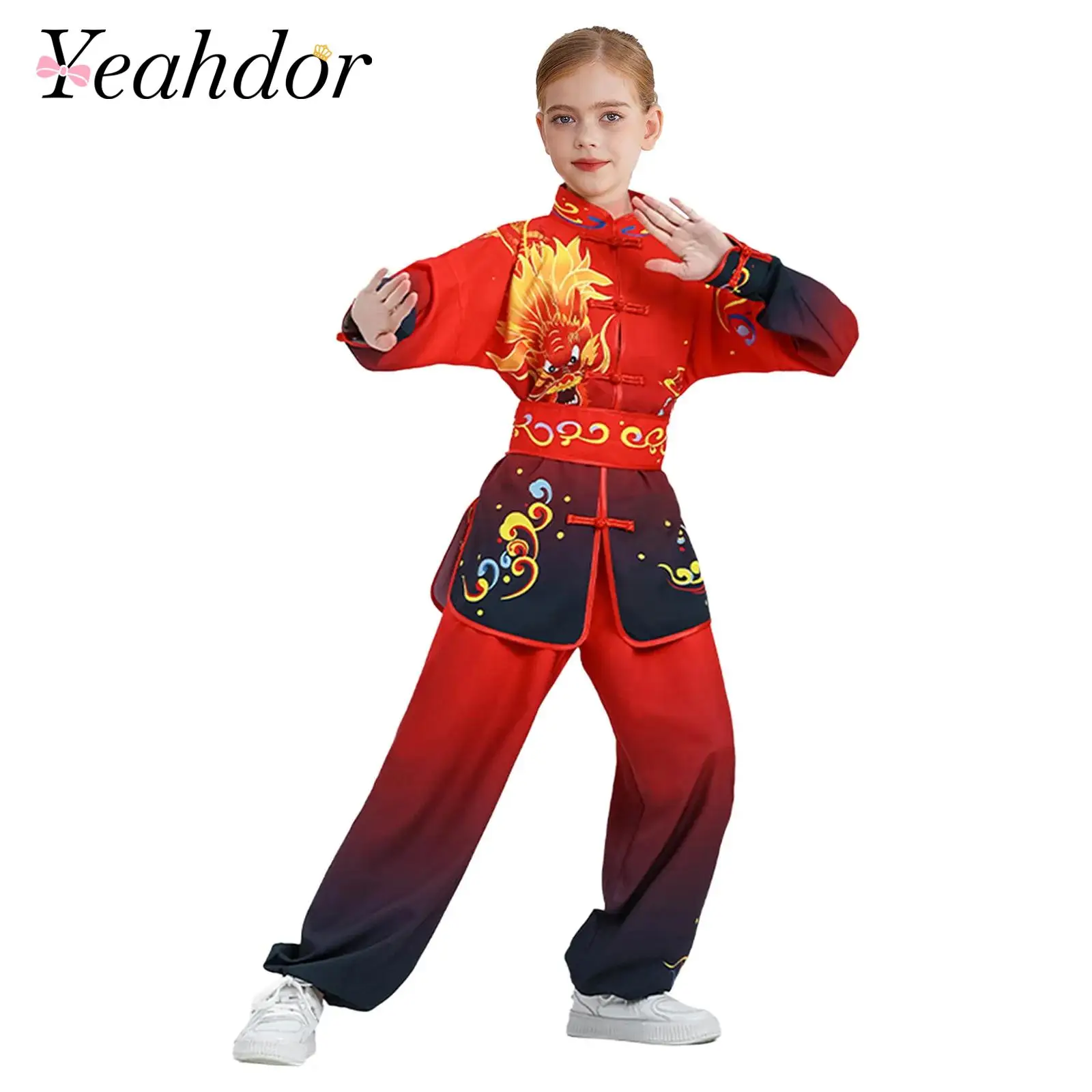 Children's Martial Arts Clothing Set Wushu Uniforms Suits New Year Performance Boys Girls Chinese Traditional Kungfu Outfit