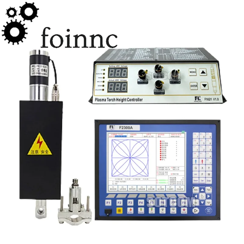 Nouvelle commande numérique par ordinateur d'axe du contrôleur 2 de plasma de F2300a avec la course 10mm de Jykb-100-dc24v-t3 de poussoir de F1621 Hp105 Thc pour la découpeuse de plasma