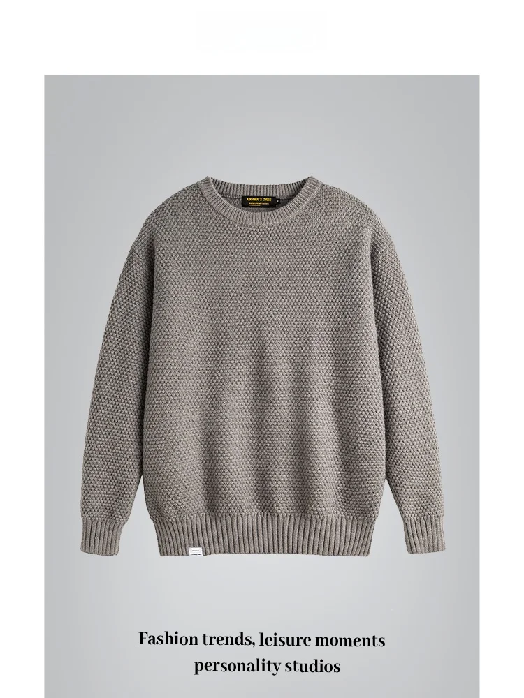 

Вязаный свитер ANXIE: модный городской пуловер с круглым вырезом и длинными рукавами для женщин, осенняя коллекция