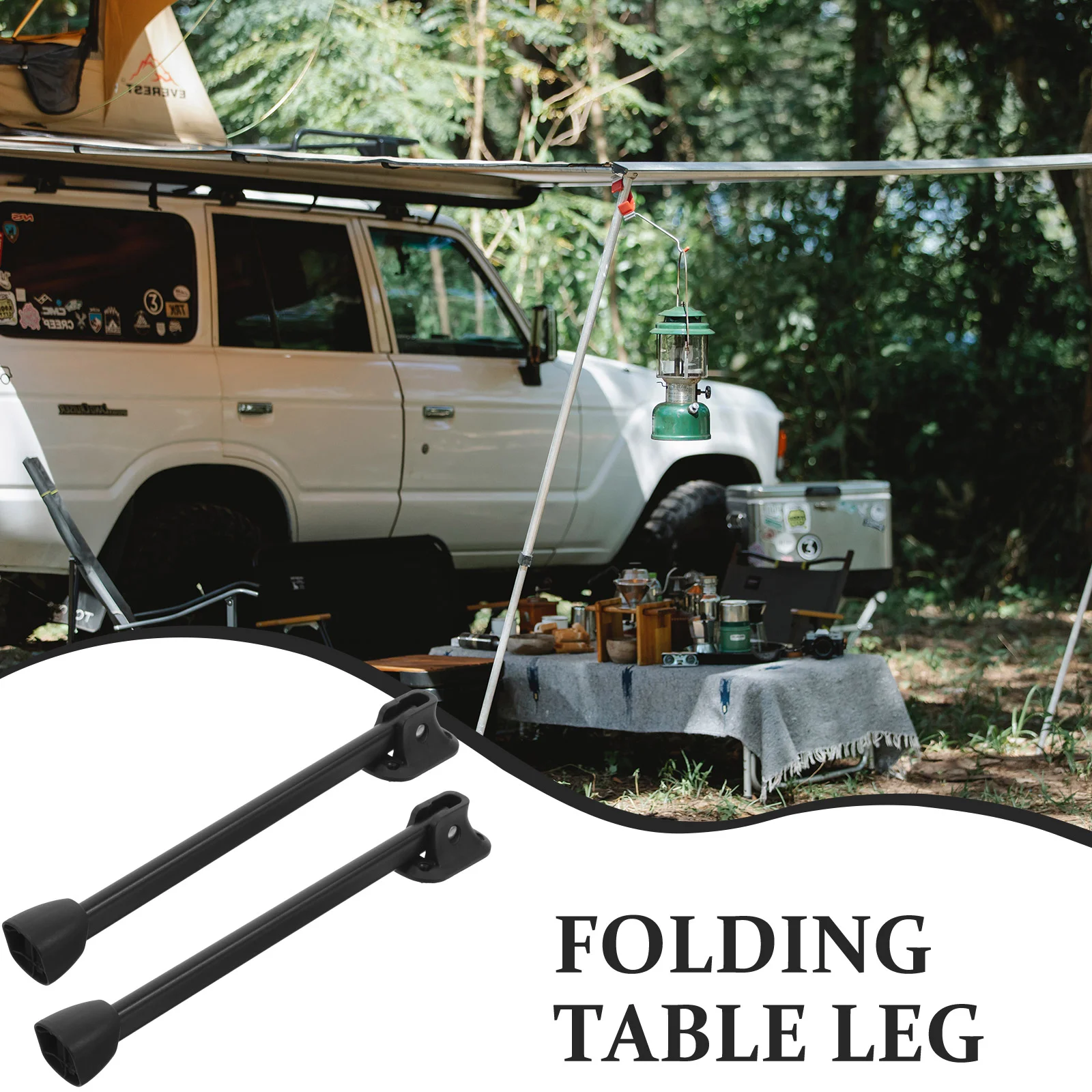 4 Pcs Furniture Legs Folding Table Metal for No Punching 2900X300X250CM Foldable Black Travel