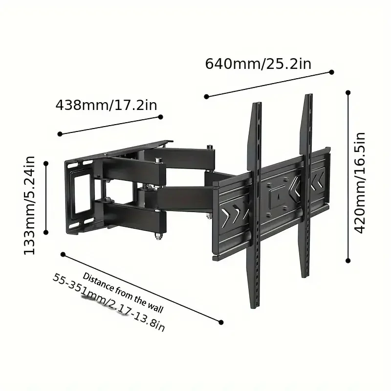 BEISHI TV-muurbeugel voor 40-80 inch LED, LCD, OLED platte gebogen tv's TV-beugel met dubbele draaibare arm Verleng kantelrotatie - afbeelding 2