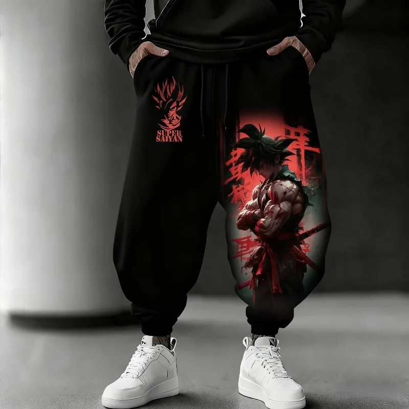 

Men's Autumn Winter Sweatpants Japanese Anime Dragon Ball Son Goku Prints Pants Fashion Y2k Streetwear 100% Cotton Man Trousers