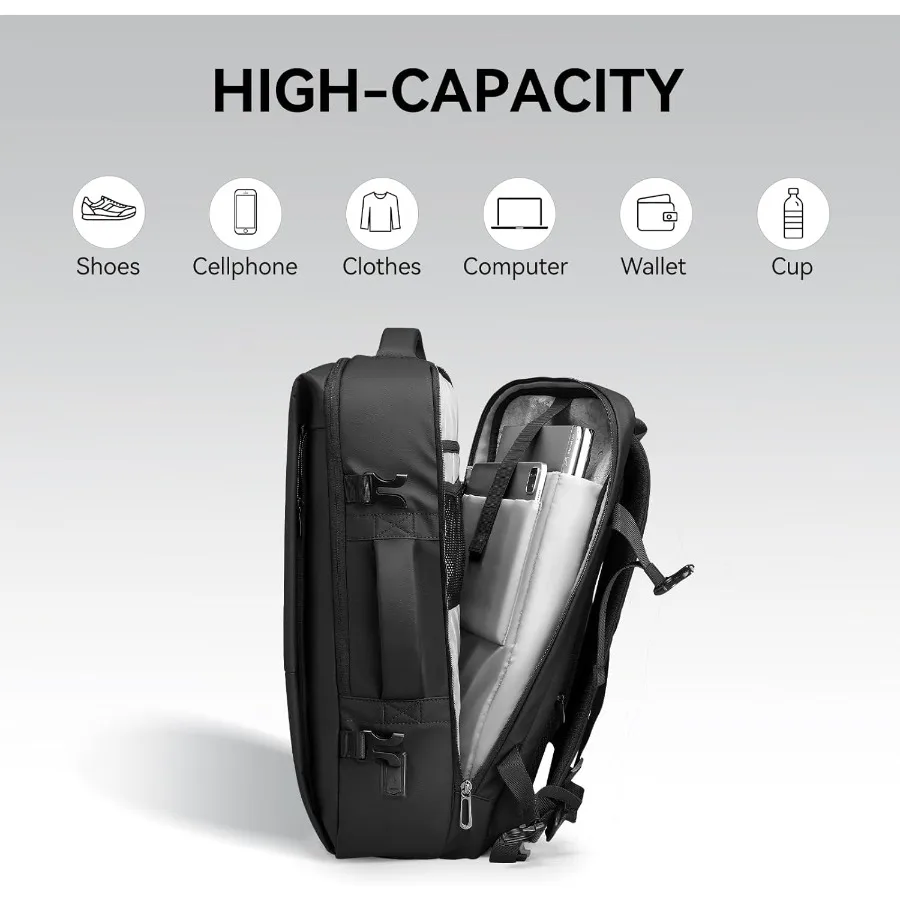 حقيبة ظهر مارك رايدن للأعمال للرجال 30 لتر حقيبة ظهر للكمبيوتر المحمول مقاومة للماء مع منفذ شحن USB تناسب الكمبيوتر المحمول مقاس 17.3 بوصة مضادة للث #2