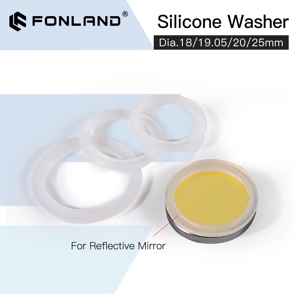 Fonland Focus Lenses Silicone Washer Dia.18 19.05 20 25mm Material Protective Gaskets for CO2 Laser Focusing Lens Mirrors