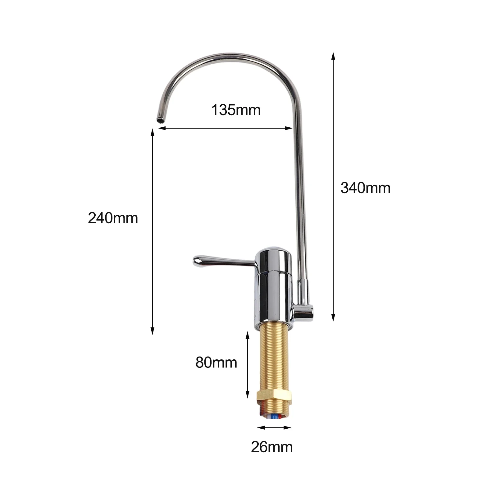 360 Swivel One Way Tap Compatible with For eSpring Water Filter Systems Stainless Steel Construction for Home Use