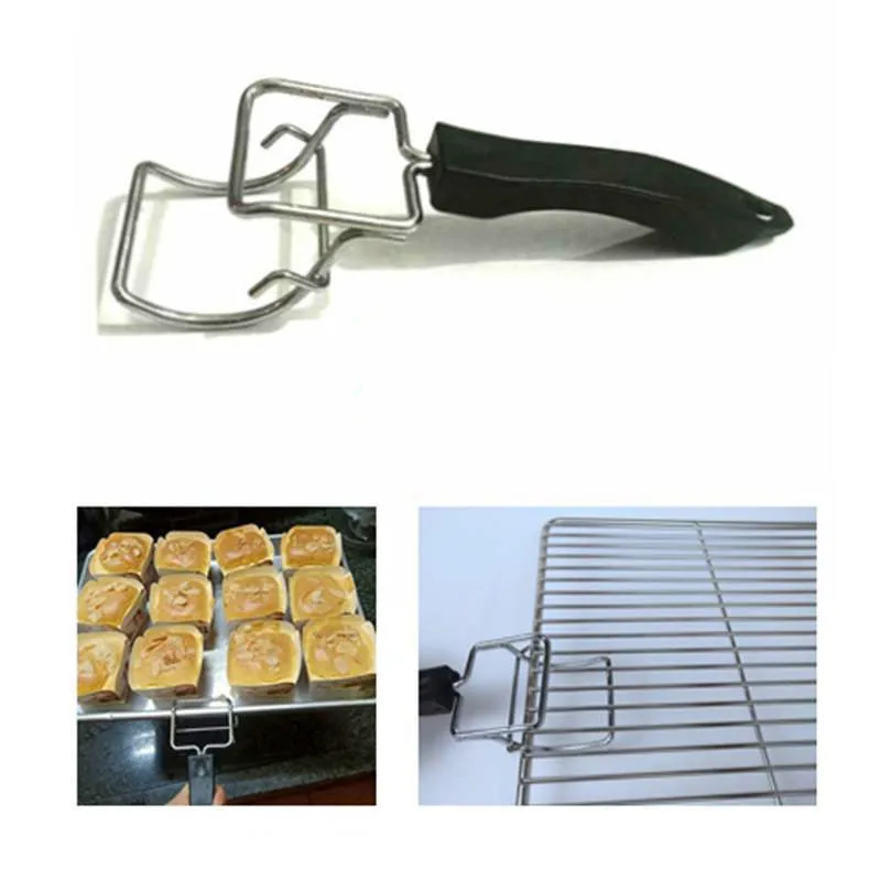 

2 Pcs Bakeware Tongs Anti-Scald Bowl Clamp Baking Trays Oven Fixture Plate Anti-scald Clip Plastic Plate Clamp Metal Handle