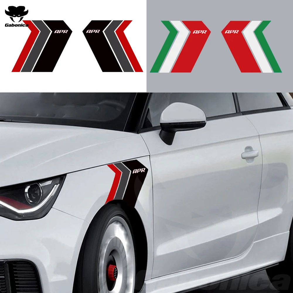 2Pcs 3Colors APR car fender sticker For Audi Sline RS Volkswagen VW GTI golf Bmw Benz Land Rover Hyundai Car Styling Accessories