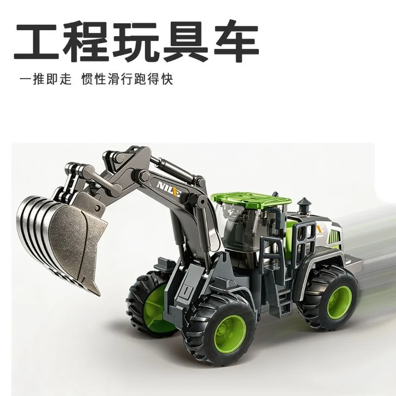 Alloy Excavator Toy Simulated Engineering Vehicle Inertia Sliding Construction Truck Collectible Gift for Hobbyists