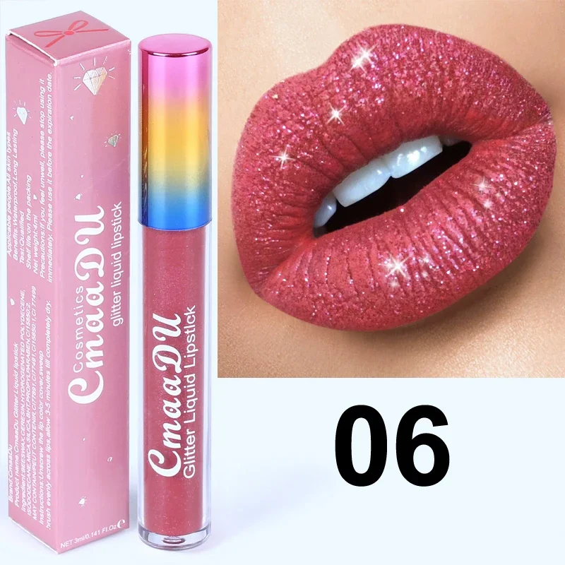 Cmaadu Diamond Shinny Lip Gloss Lips Makeup Cosmetics Glitter Liquid Lipstick Shimmer Matte Maquiagem Mate Batom Lipgloss