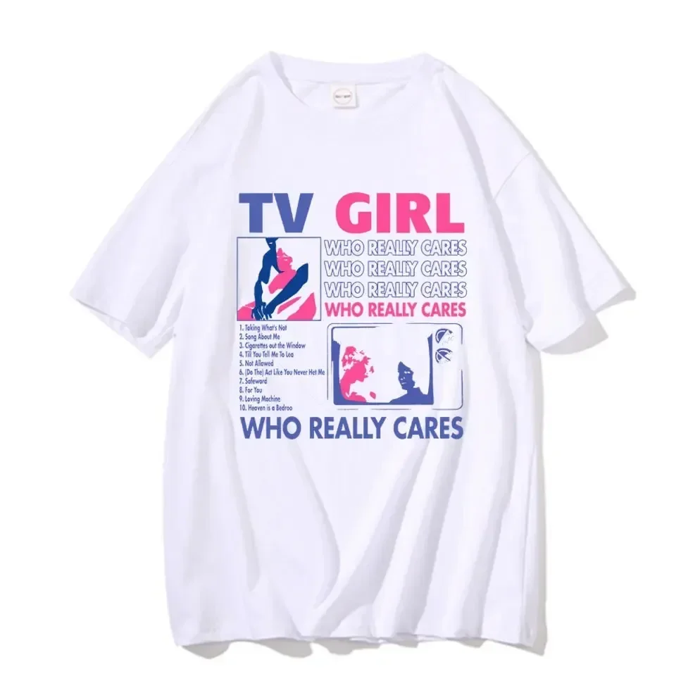 Tendência tv menina amantes rock canção impressão camiseta das mulheres dos homens hip hop oversized tshirt manga curta t camisa streetwear topos t