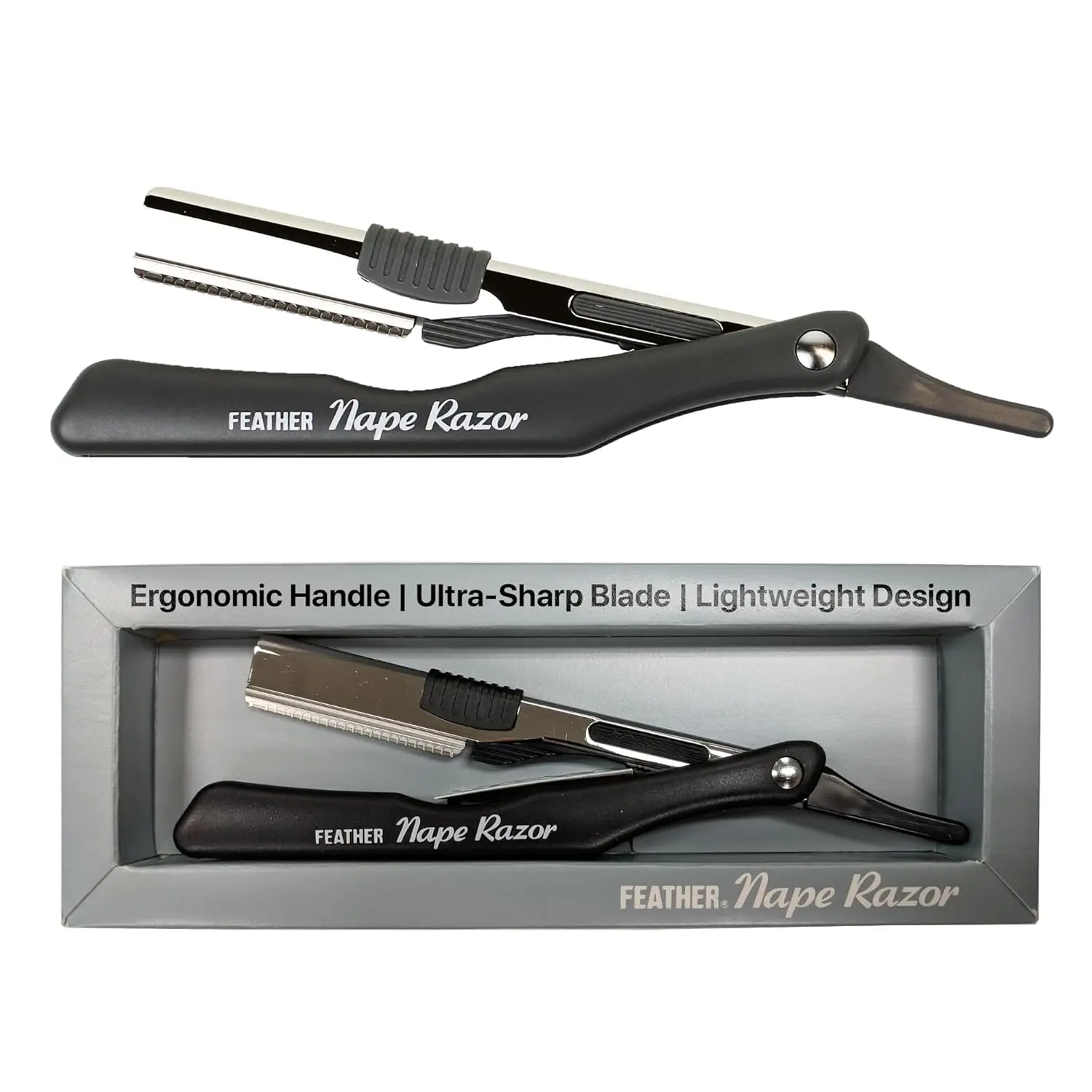 

Японская бритва с перьевым лезвием для стрижки шеи, лица и тела - эргономичная ручка для точного бритья и дермапланинга