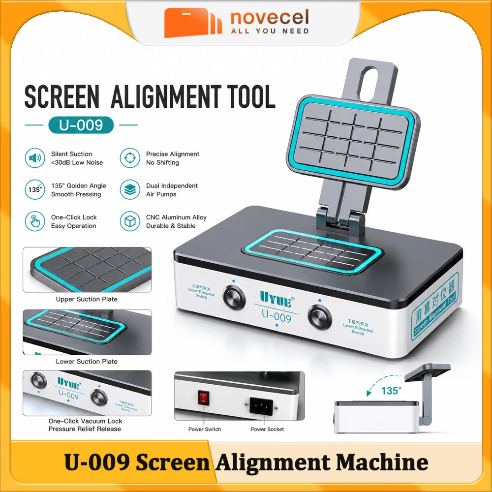 UYUE U-009 Screen Alignment Tool Vacuum Positioning Machine for LCD OCA Glass Screen Laminating Position Fitting Phone Repair