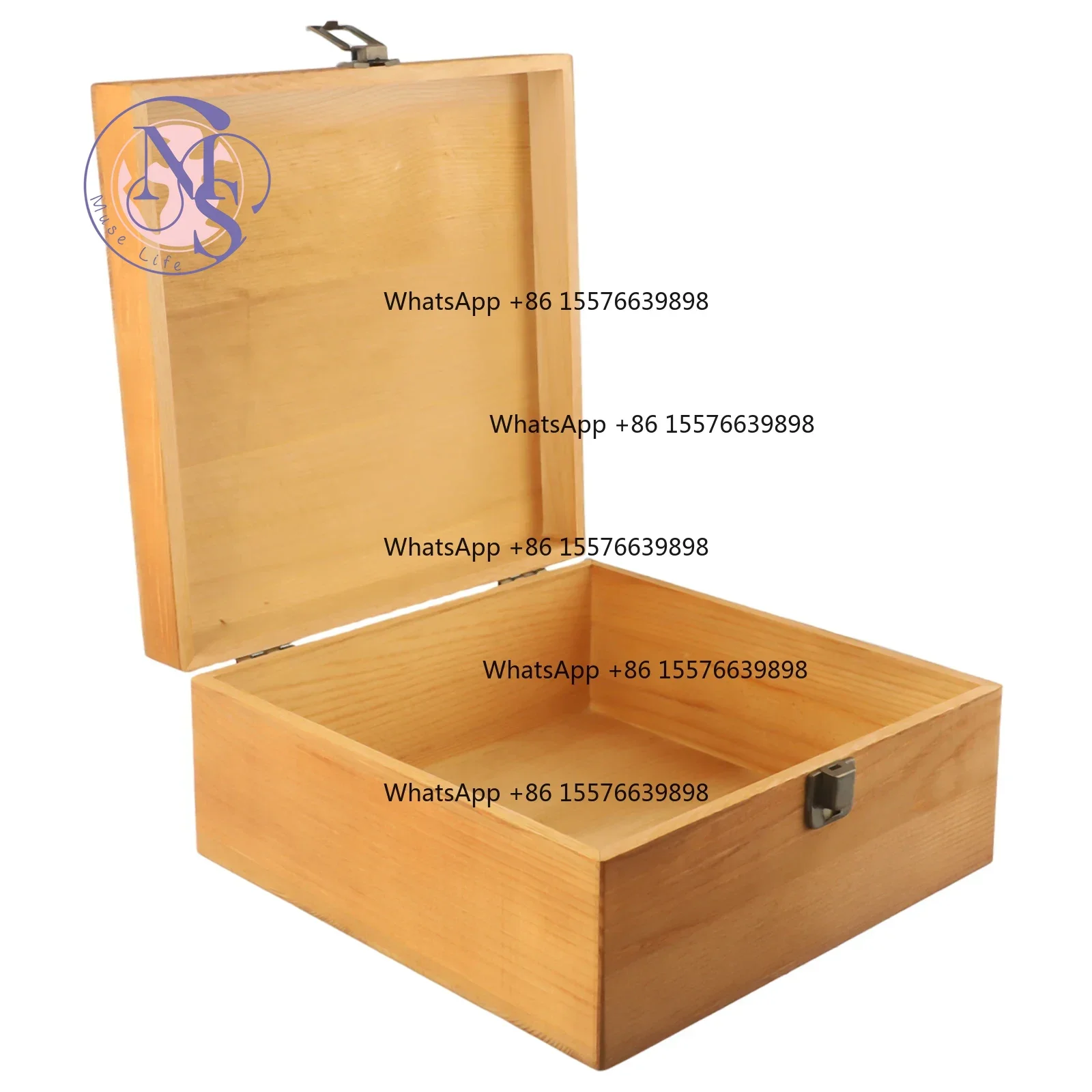 ZOCI- Rectangular Solid Pine Flip Wooden Storage Box Handmade Jewelry Box Home Decor Craft Case