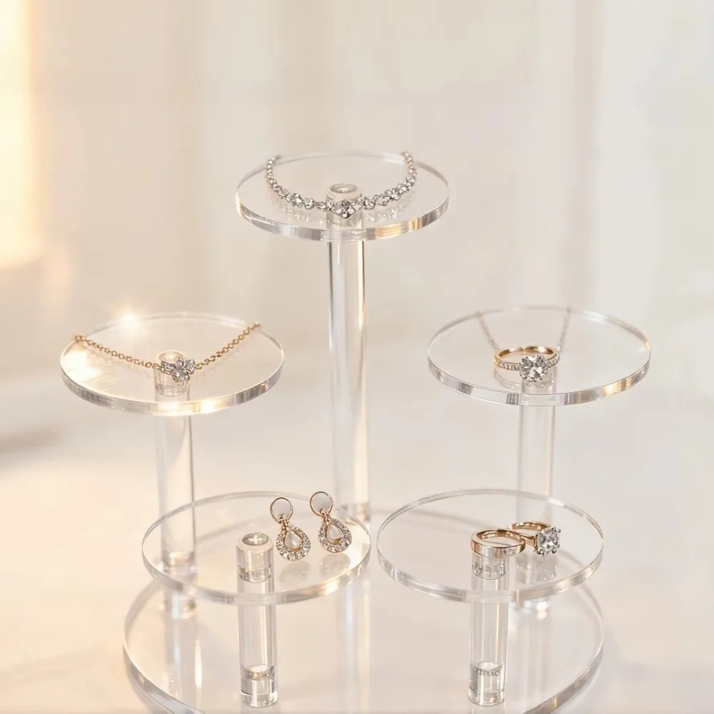 

3/4/5 Positions Display Stand Acrylic Transparent Accessory Storage Holder Removable Jewelry Accessory Shelf