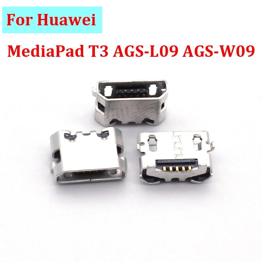 Puerto de carga micro USB para Huawei MediaPad T3, Conector de enchufe trasero de puerto de datos, AGS-L09, tableta, pc, 5 uds.