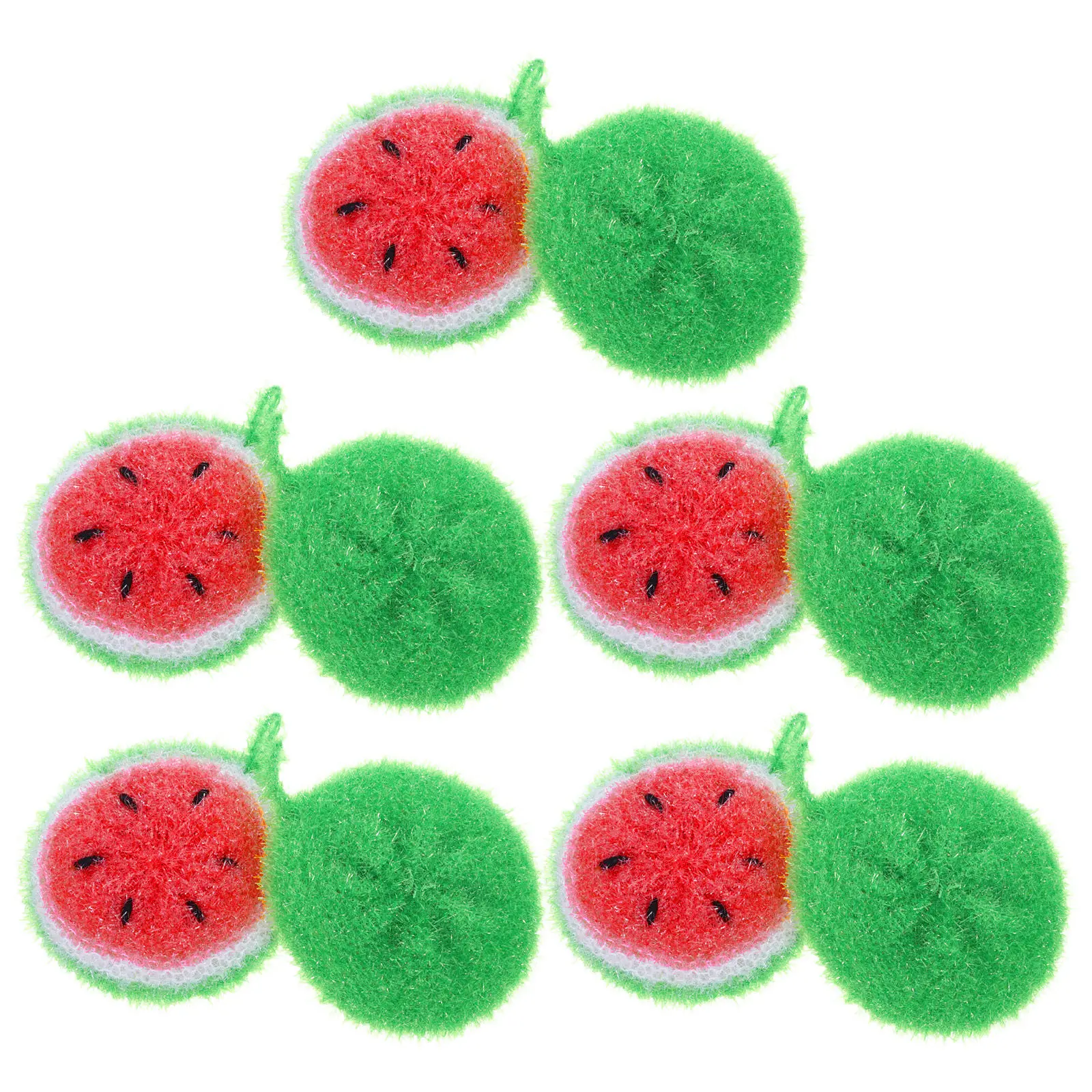 10Pcs Round Watermelon Dish Scrubbers Non Scratch Kitchen Sponges Fruit Cleaning Pads for Nonstick Cookware Reusable Dish Cloth