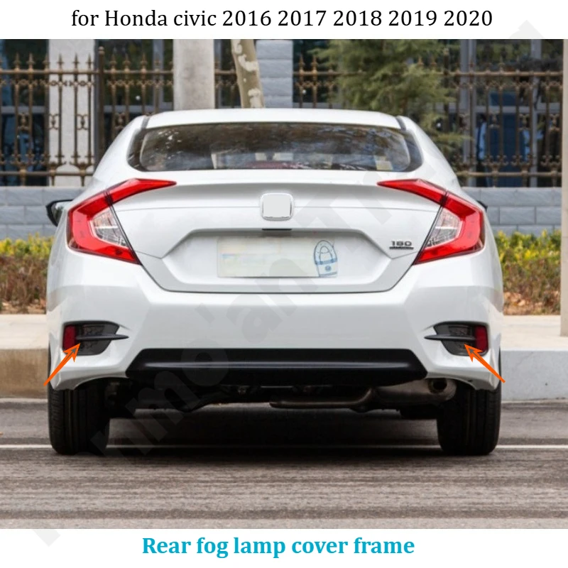 

Для Honda civic 2016 2019 2020, декоративная рамка противотуманной фары/рамка передней и задней противотуманной фары/аксессуары для внешней модификации