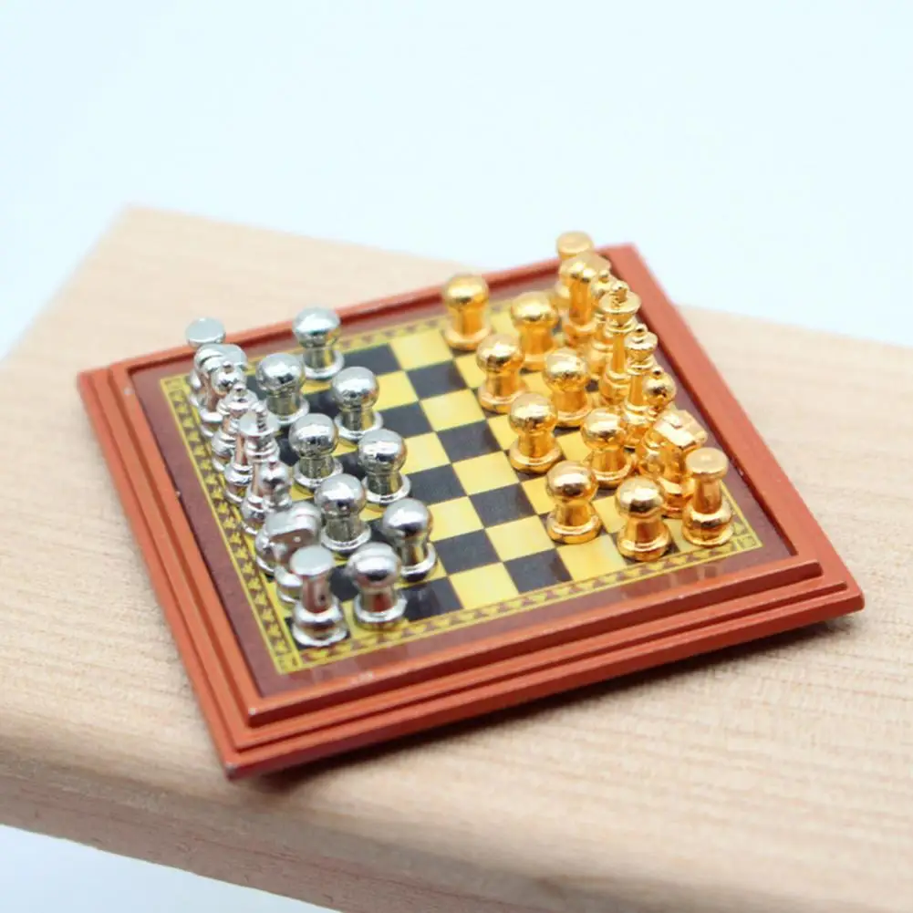 Dollhouse Accessories Set Dollhouse Toy Collection Miniature Dollhouse Chess Table Set Elegant Game Accessories for 1/6 for Home