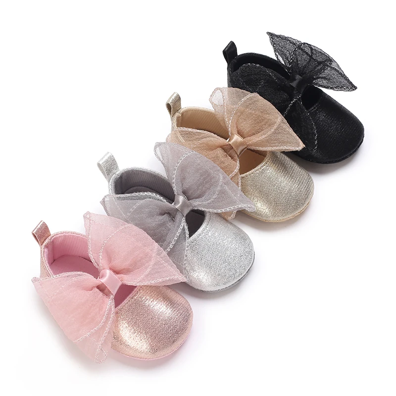 New Spring And Autumn Newborn Girl's Anti Slip Walking Shoes Comfortable And Cute Girl's Bow Beautiful Princess Shoes