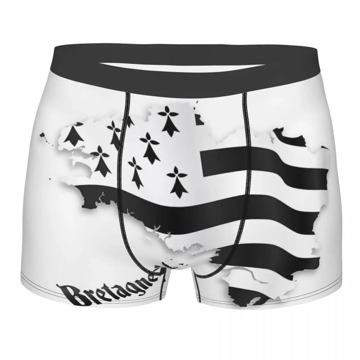 Boxer Shorts Panties Briefs Men Bretagne United Flag Map Underwear France Symbol Sign Identity Nation Breathable Underpants