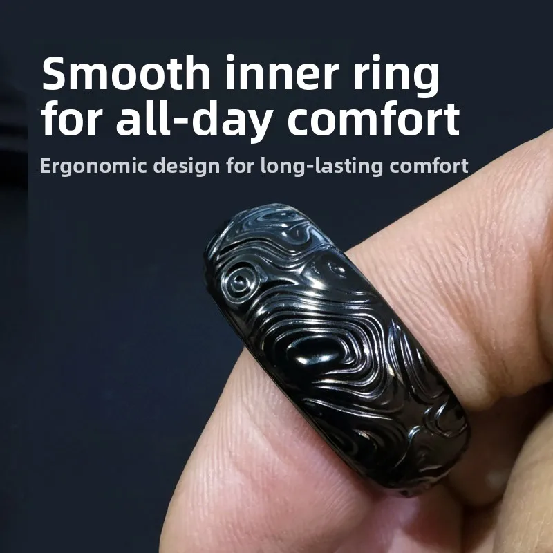 EDC Metal Finger Ring Gyro Toy Geometric Shape Silent Magnetic Mechanical Rotation for Stress Relief