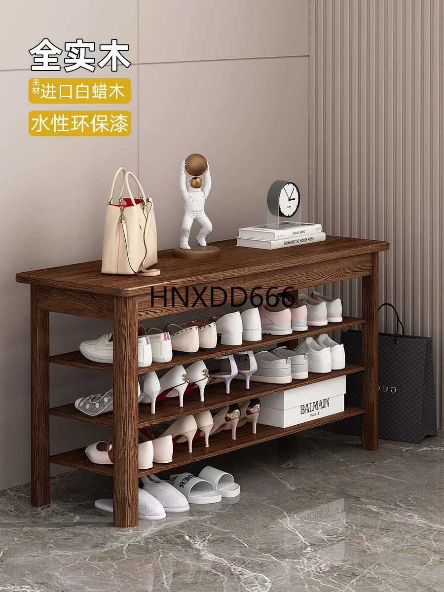 Ash wood shoe changing stool home door new Chinese entry shoe cabinet integrated can sit shoe stool