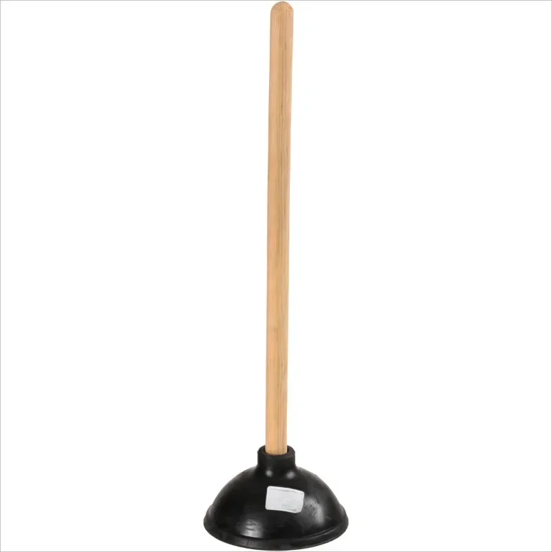

Fully Upgraded HOME Rubber Toilet Plunger with Wood Handle. Clears Toilets, Sinks, Drains..HOME. Free shippment