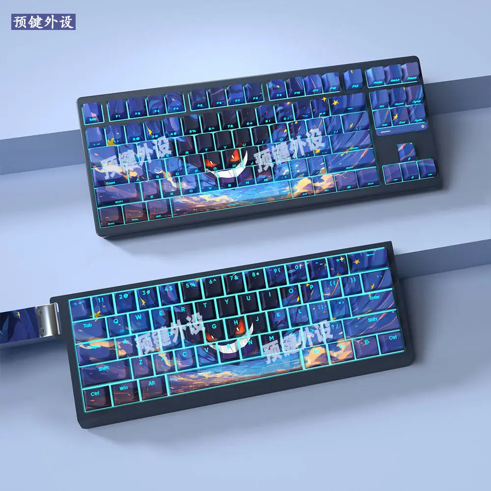 Anime Keycaps Translucent Cartoon 136 Keys PBT Keycaps Chreey Keycaps Side Carving Key Cap Dye-sub Mechanical Keyboard Caps