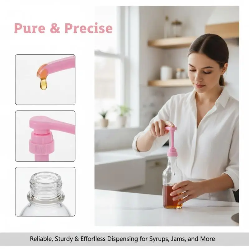 5X Syrup Pump Coffee Syrup Pump Dispenser Syrup Pump Press Action Pump Head For Coffee Syrups For Juice Bottle Dispenser view 3