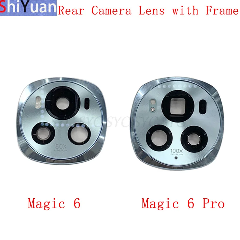 Rear Camera Lens with Frame Holder Rear Housing Cover For Honor Magic 6 Pro Back Camera Frame Replacement Parts