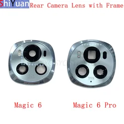 Rear Camera Lens with Frame Holder Rear Housing Cover For Honor Magic 6 Pro Back Camera Frame Replacement Parts