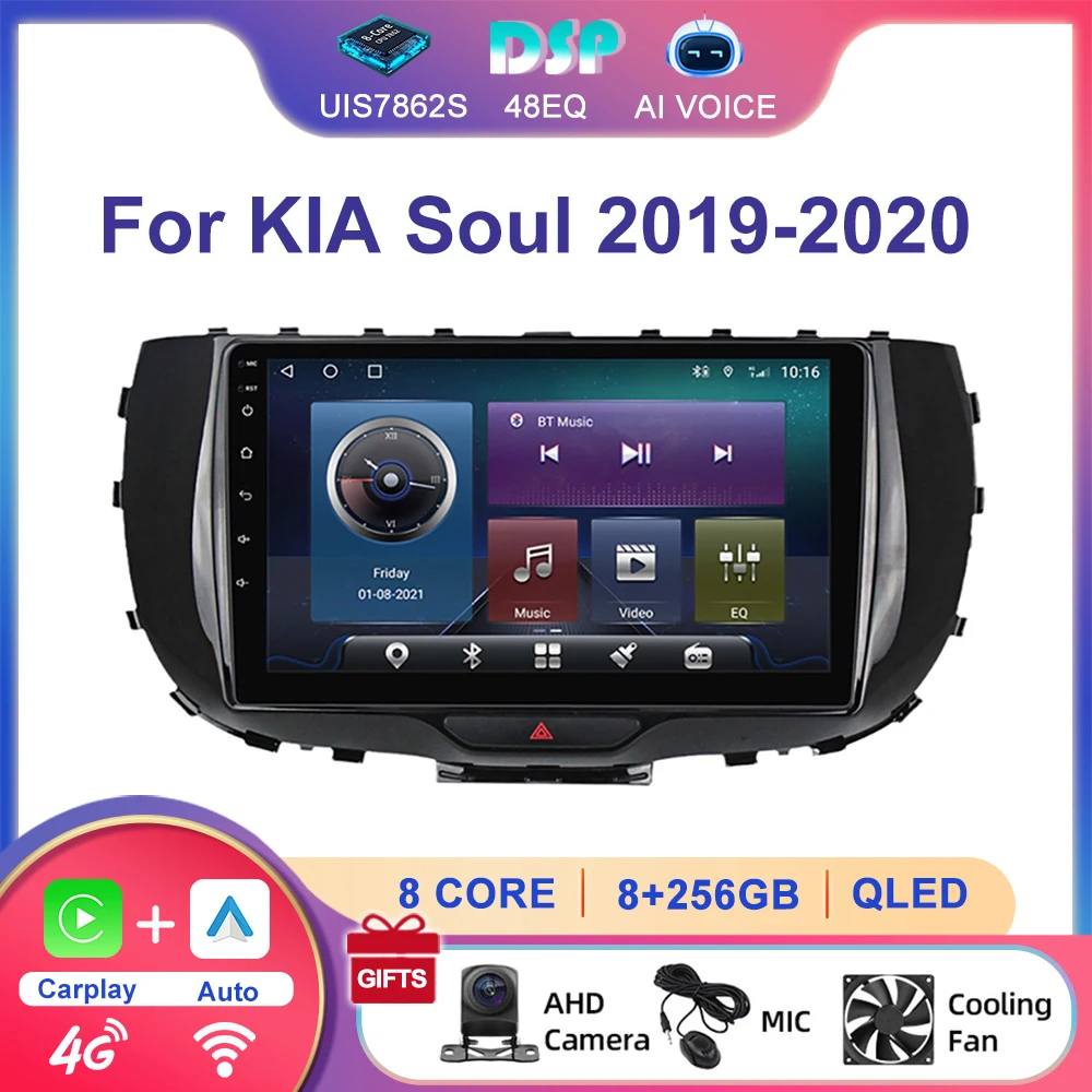 For KIA Soul 2019-2020 9 Inch 4G BT Car Dvd Player Built-in GPS Android Navigation Wireless Carplay Mirrorlink Multimedia System