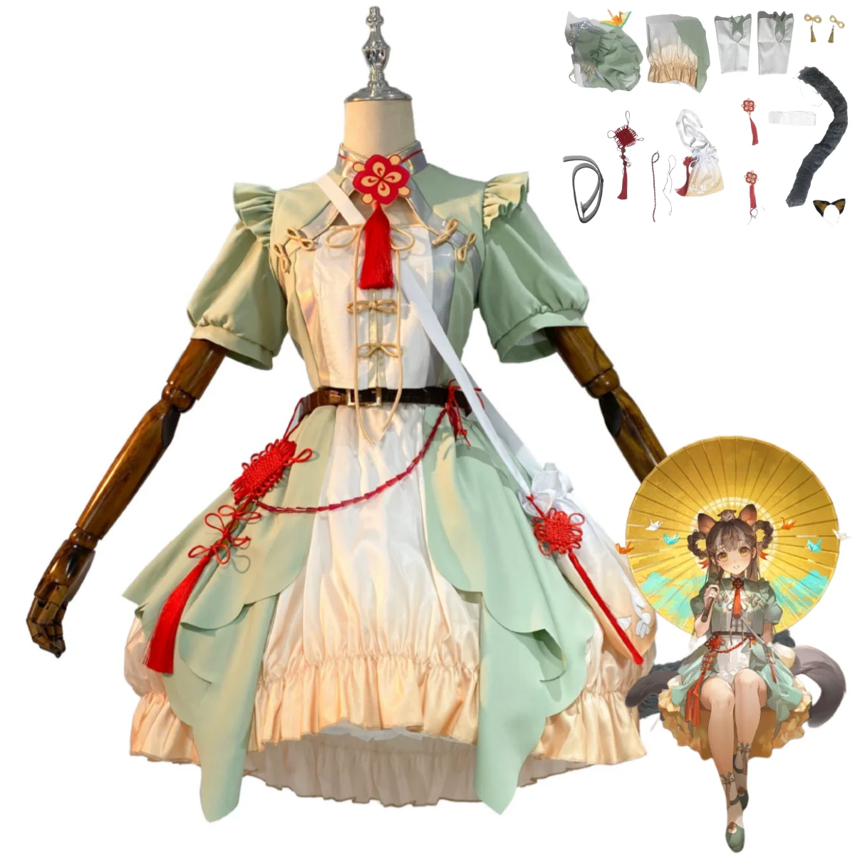 

Game Arknights Honeyberry Operator Cosplay Costume Flowing Spirit Rain Hanfu Skirt Lolita Woman Cute Traditional Festival Suit