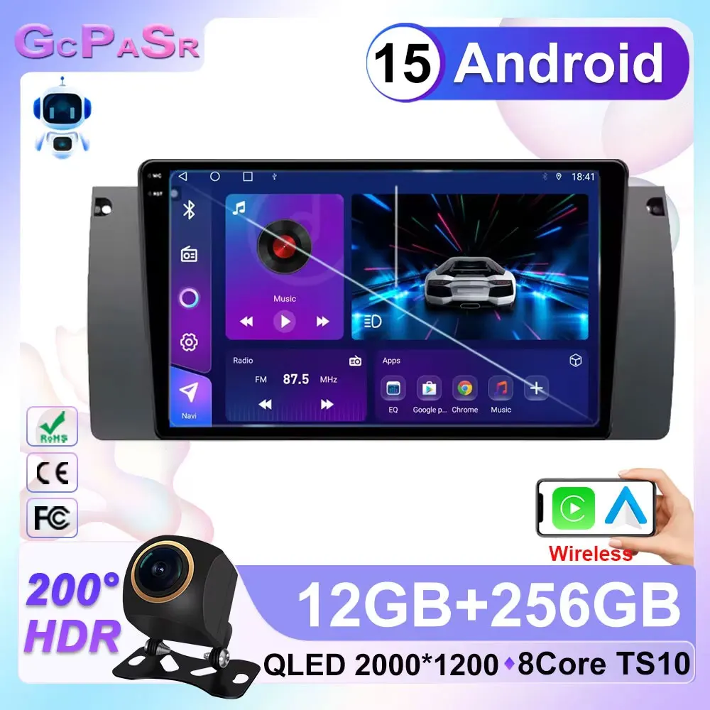

Car Radio For BMW 5 E39 1995 - 2003 E53 X5 M5 Multimedia Video Player 2Din Carplay GPS 4G WIFI Autoradio no 2 din DVD Android 15