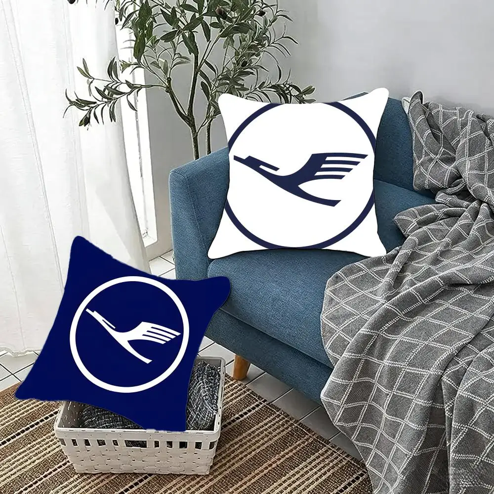 Airline company Lufthansa AG Cushion Cover Fluffy velvet Nordic style plush Living room sofa decorative
